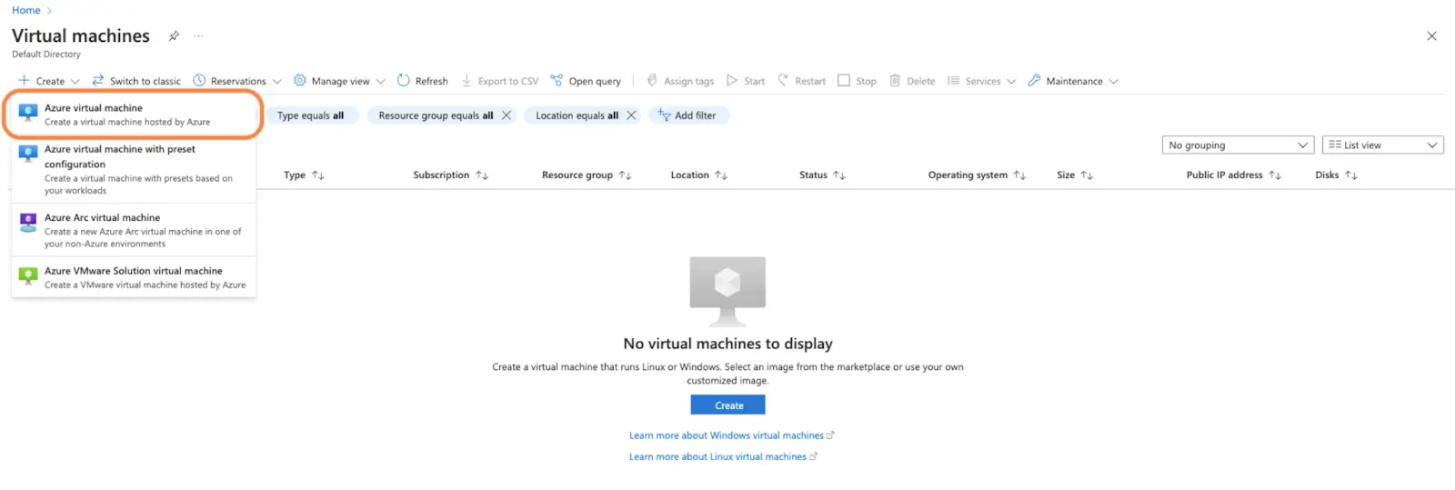 Spawning a Virtual Machine