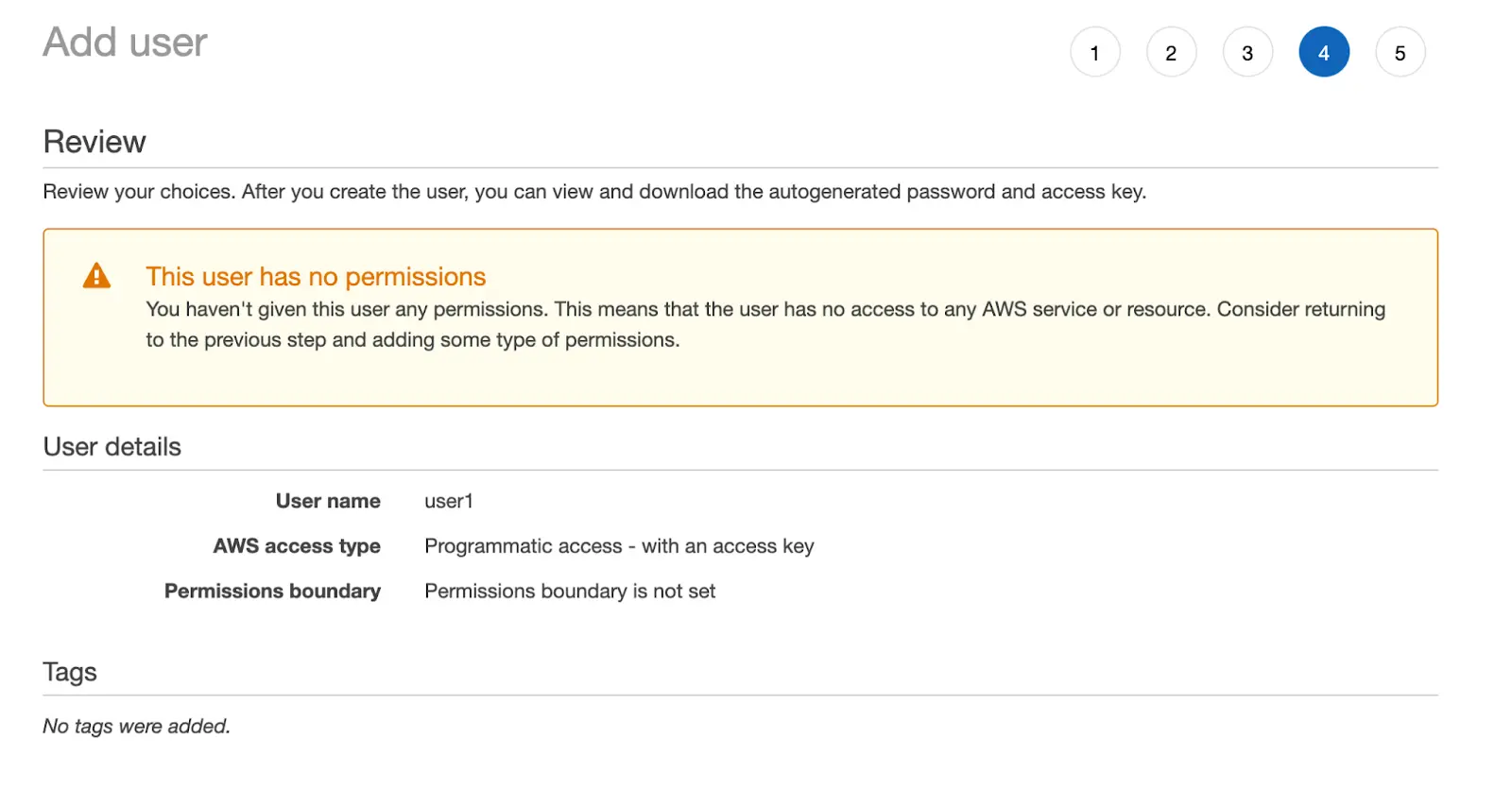 Add User - Permissions