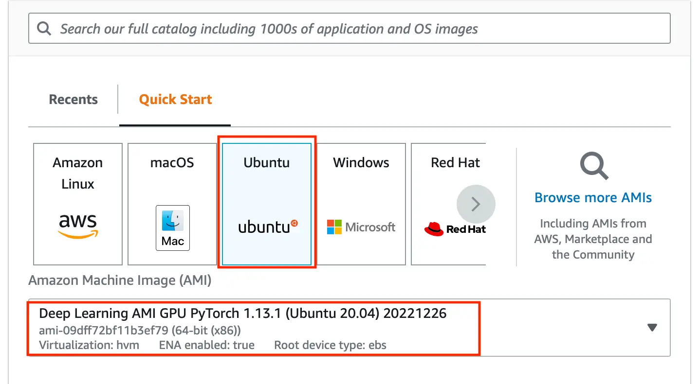 choose an Ubuntu instance