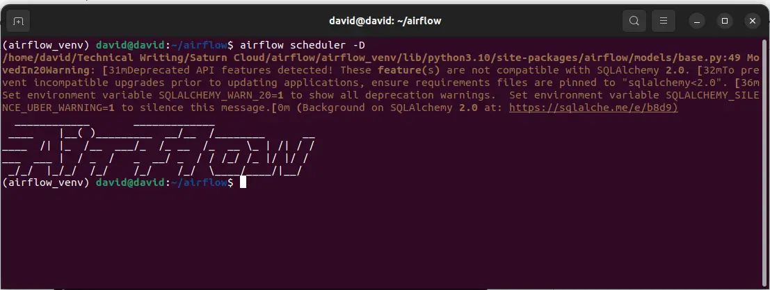 Start the scheduler: Airflow - output